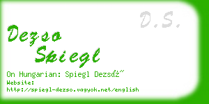 dezso spiegl business card